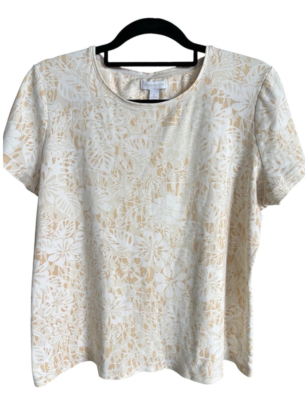 Women's Charter Club large short sleeve crew neck t-shirt in soft Pima cotton.